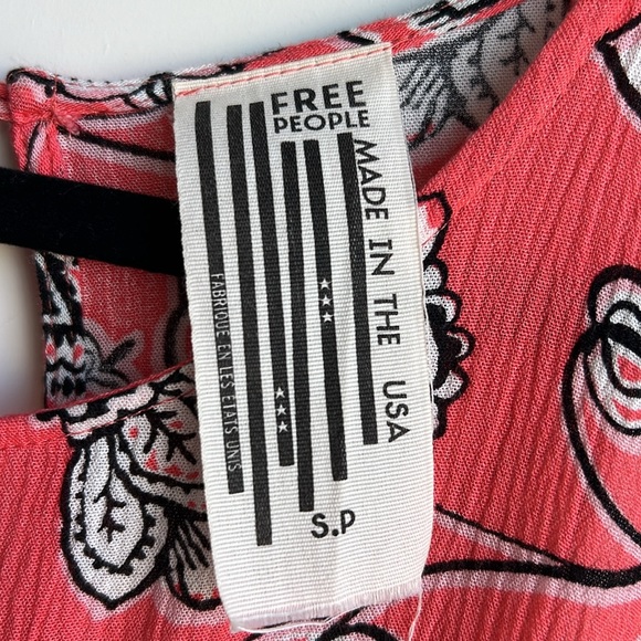 Free People Folk Song Mini Dress Coral Floral - Picture 6 of 14